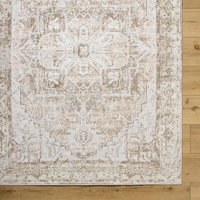 Purcell Machine Washable Traditional Boho Clay Dark Brown Area Rug, Rectangle 66 x 115cm