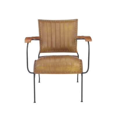 Lexie Upholstered Top Grain Leather Armchair