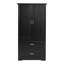 Tall Bathroom Storage Cabinet With Two Doors, Drawers, And Adjustable Shelf For Efficient Organization In Black MDF