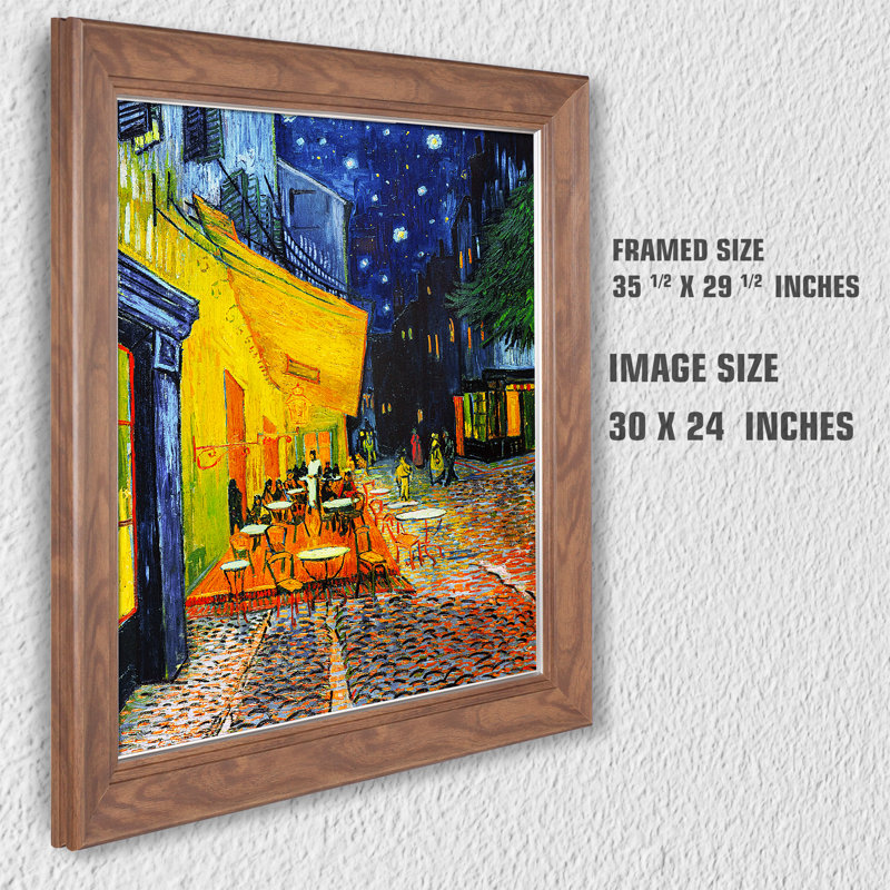 «Café Terrace At Night» par Vincent Van Gogh, reproduction sur toile, H 35,5 po x l 29,5 po x P 0,75 po