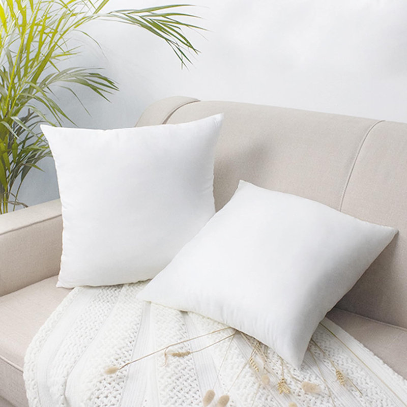 Sterilized Pillow Insert Extra Fill Hypoallergenic Cotton Throw Pillows, 18" x 18"