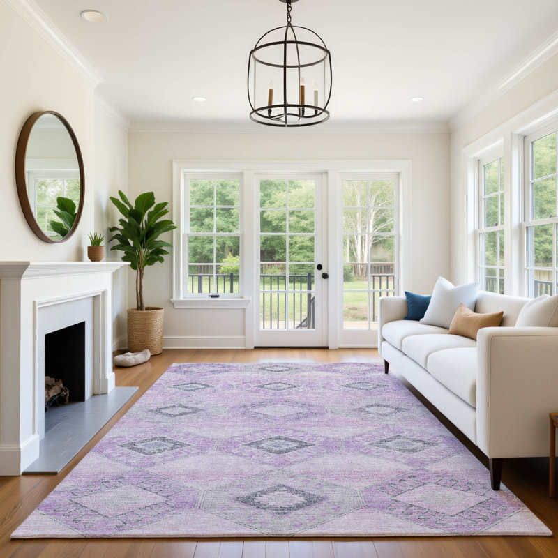 Tapis de qualité supérieure Mayfield AMF1857 Aztec lavable à la machine, Rectangle 10 pi x 14 pi