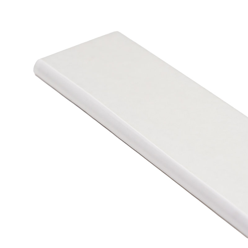 Mirage 2" x 10" Bullnose Zellige Porcelain Tile, Bianco White
