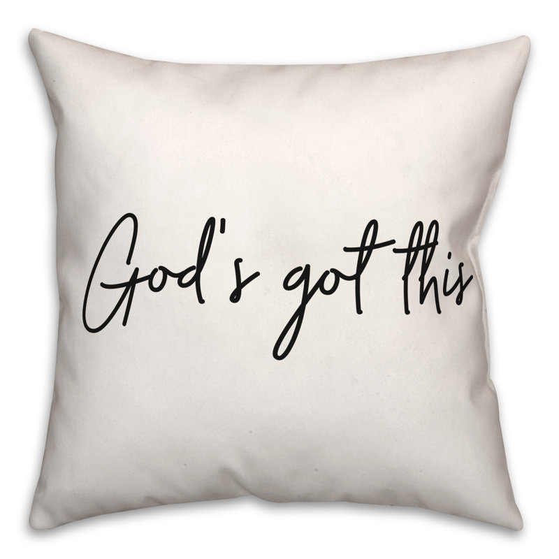 Black And White Typography Collection God's Got This Throw Pillow