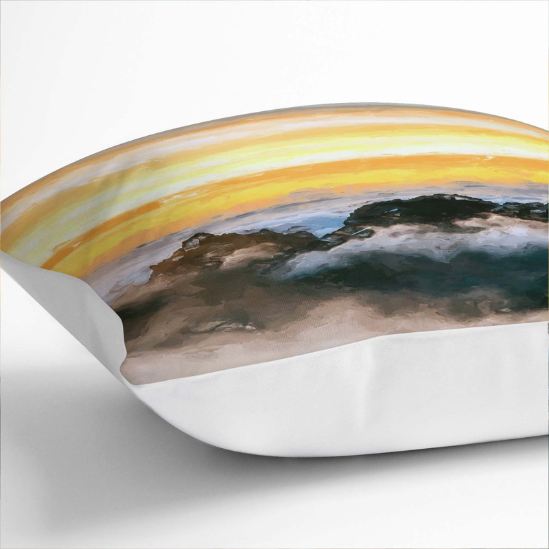 Mountain Peaks Cushion with Filling, 55cm H x 55cm W x 20cm D, White