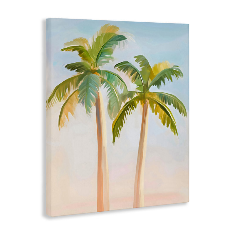 Toile de palmiers tropicaux tropicaux au lever du soleil, conception par The Prints Vibe, 20 x 16