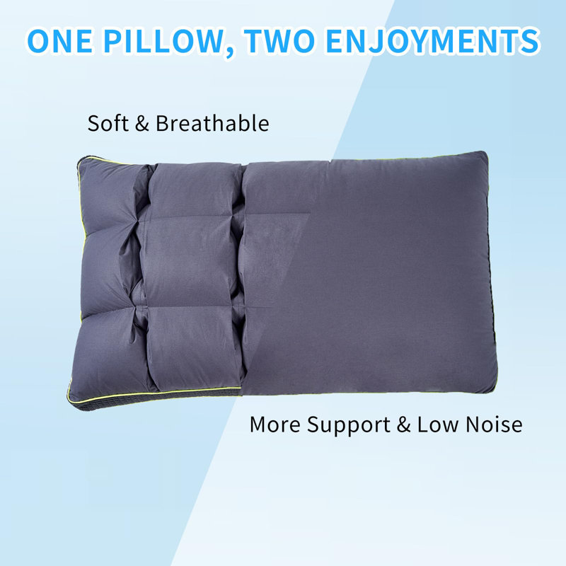 Luxury Comfy Fluffy Bed Pillows(Set of 2) - Standard Size, Gray