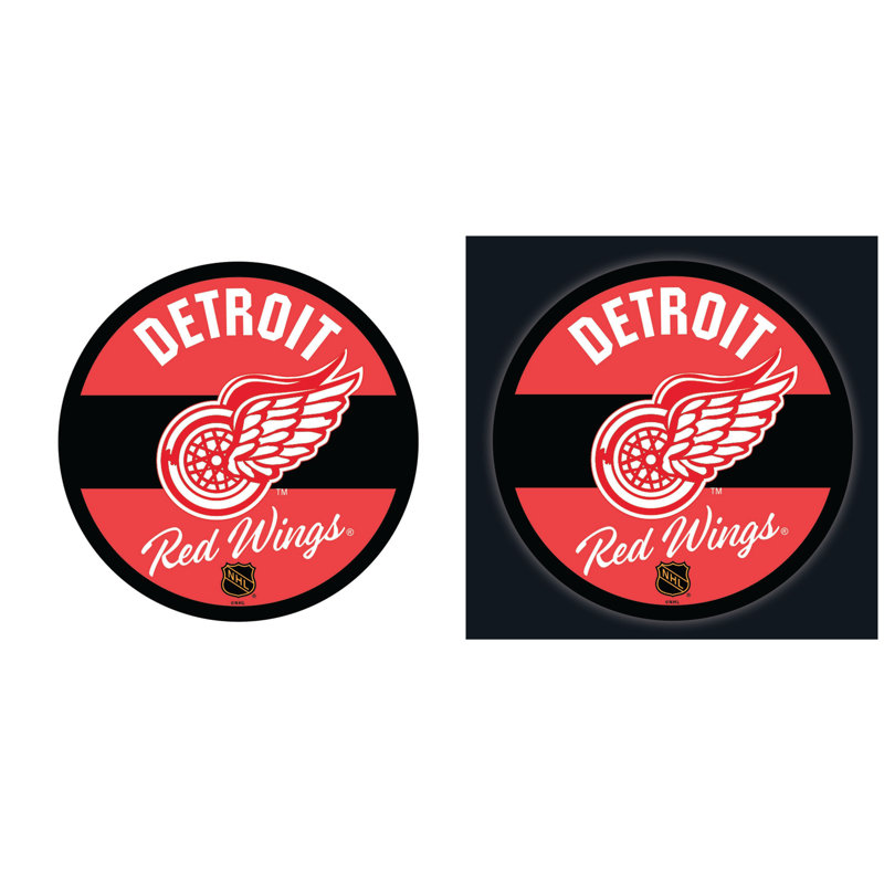 23" NHL Team Vintage LED Lighted Wall Sign Decor, NHL Detroit Red Wings