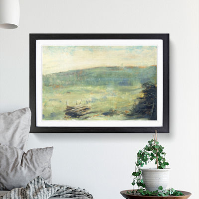 Landscape at Saint-Ouen by Georges Seurat - Picture Frame Painting on MDF
