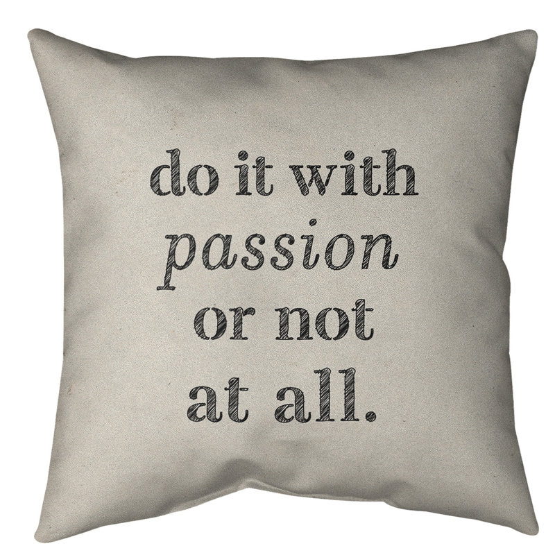 Coussin de sol inspiration passion, H 28 po x l 28 po, Blanc / Noir
