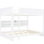 Grand lit blanc superposé au dessus d'un lit superposé - stable avec rangement et douilles-2045395046