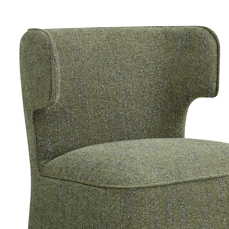 Chaise rembourrée avec roulettes Sardinia, Chenille vert forêt doux