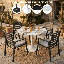 Table de salle à manger à piédestal Leisuremod Bello - 2 à 4 personnes, table d'extérieur intérieure en métal avec base tulipe-1148499690-1148499692