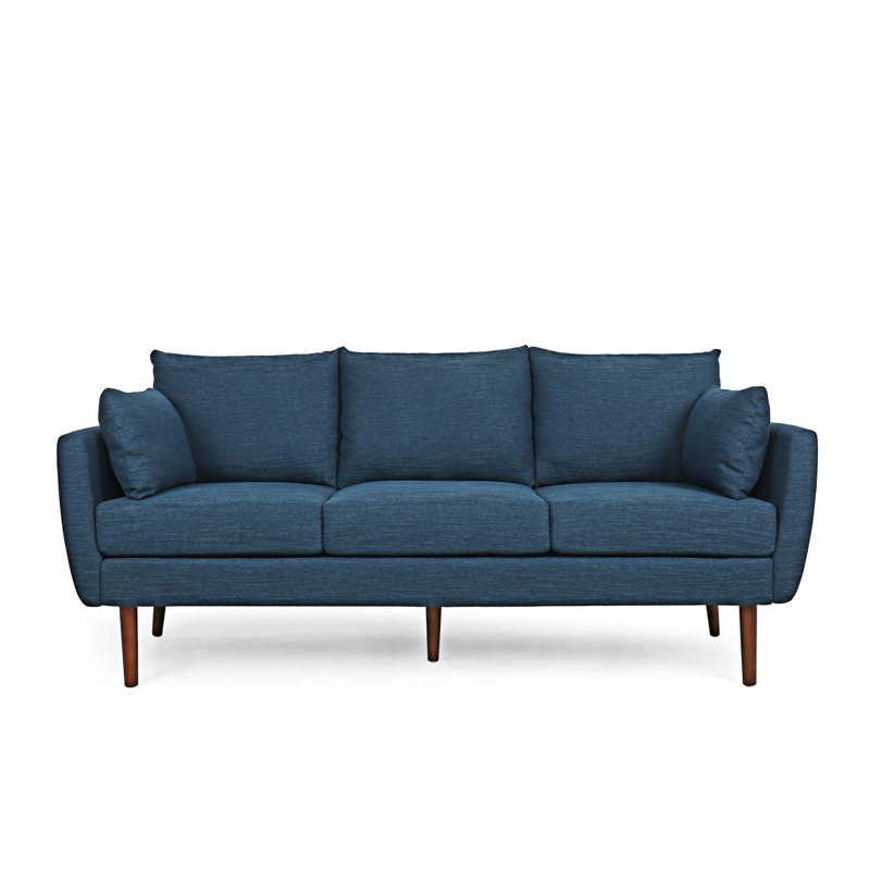 Coryon 3 Seater Sofa with Nailhead Trim, Accent Sofa, Navy Blue Fabric