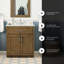 Ensemble de meuble-lavabo autoportant simple en lattes d'amande 30 po Athea avec comptoir en marbre blanc Athea-1410382683-1355154866