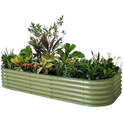 17" Tall 10 In 1 Modular Metal Outdoor Raised Garden Bed