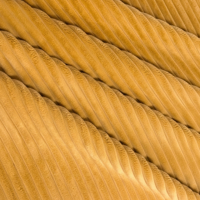 Repose-pieds plein Corduroy Upholstery, Ginger
