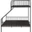 Lit superposé en métal Gunmetal avec support de matelas robuste et facile d'accès