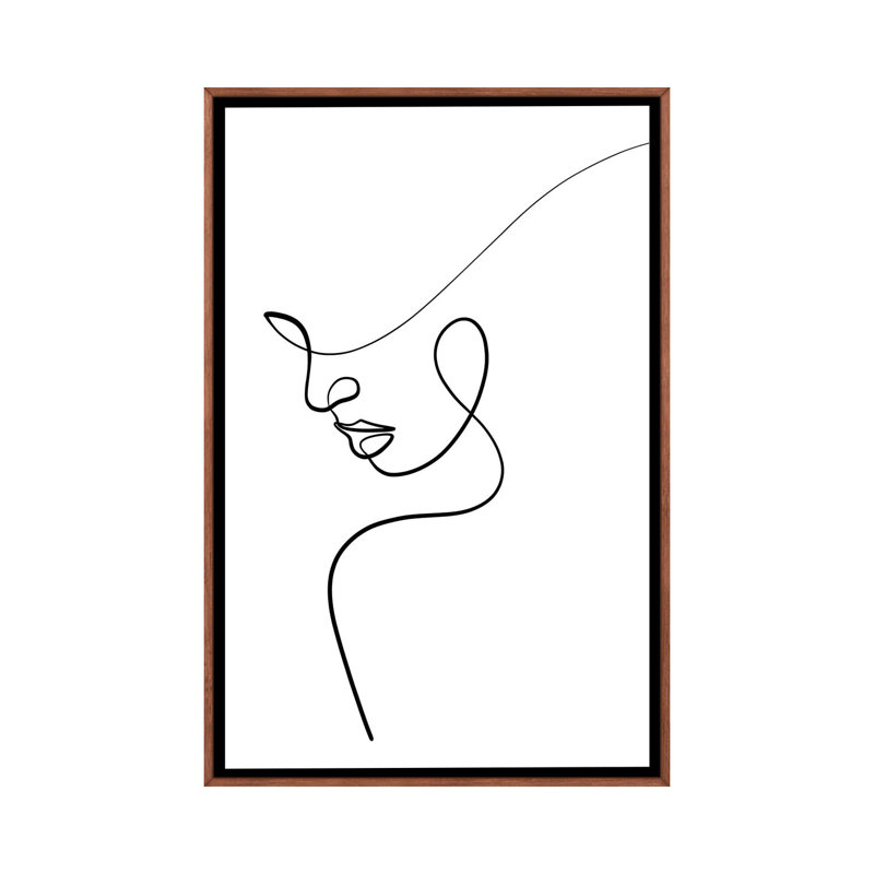 «One Line Woman» par Dane Khy - reproduction de dessin, Pas de tapis, H 40 po x l 26 po x P 1,5 po