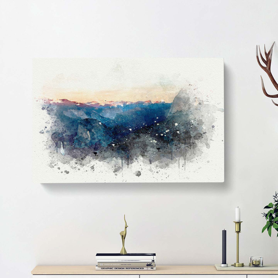 Half Dome Falls In Abstract - Wrapped Canvas