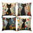 4 Pcs Cat and Flower Pattern Decorative Pillow Covers