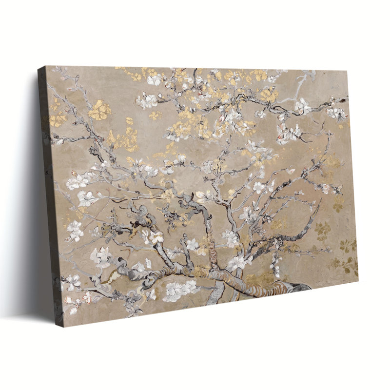 "Timeless White Cherry Blossom Branches", impression sur toile tendue, 16x24in