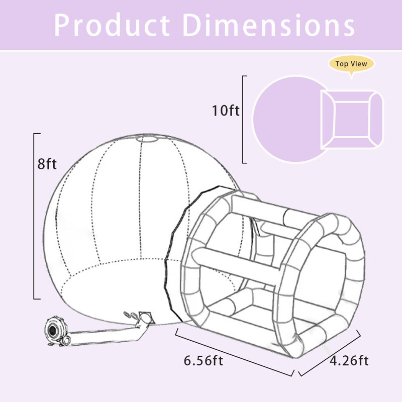 Surprise à venir! Bulle gonflable avec rebond, château gonflable pour enfants sautant avec souffleur, adapté pour l'intérieur et l'extérieur