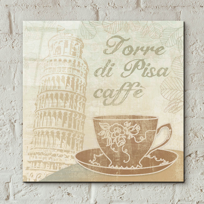 «Caffe Pisa» par Erin Clark, art mural en verre acrylique, H 12 po x l 12 po x P 0,13 po