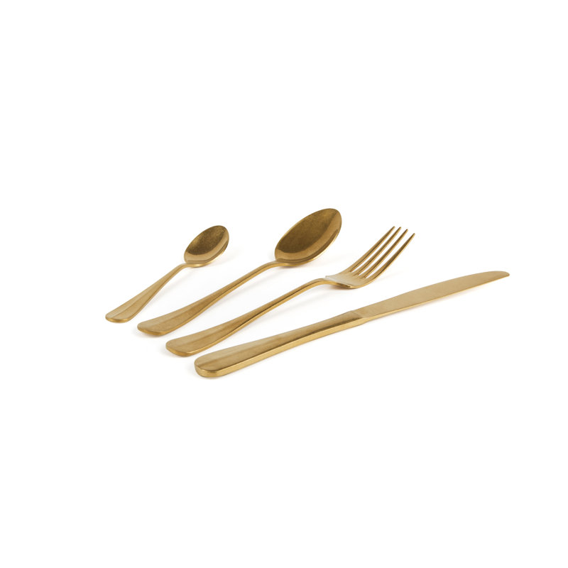 24 Piece Cutlery Set, Service for 6, Gold