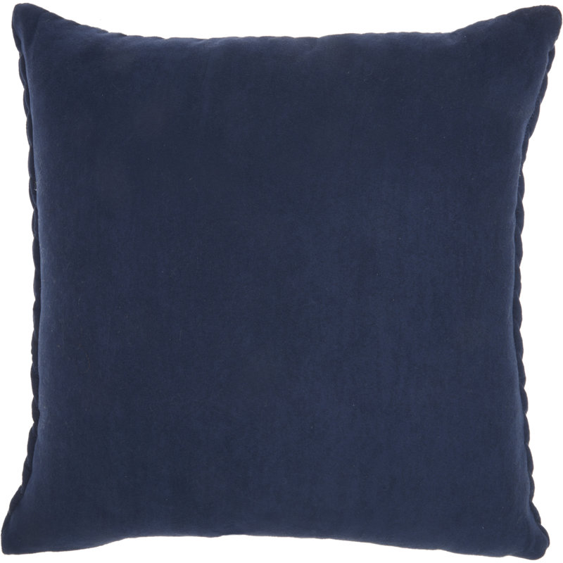  Housse de coussin carré et insert, Bleu marine, 18" x 18"