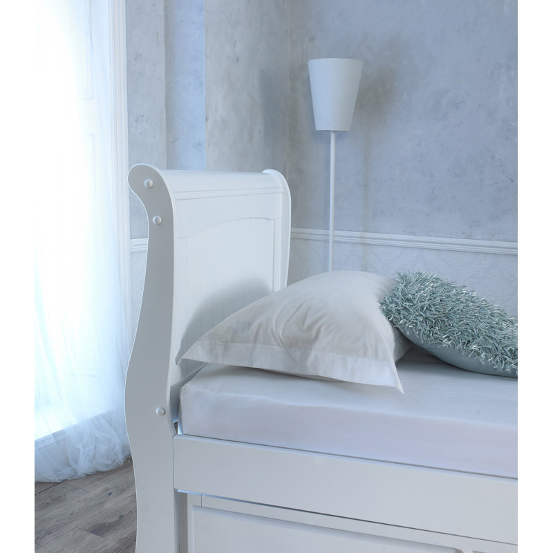 Solid Wood Daybed with Trundle, White