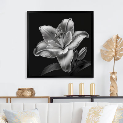Orchidée blanche monochrome - photographie sur toile