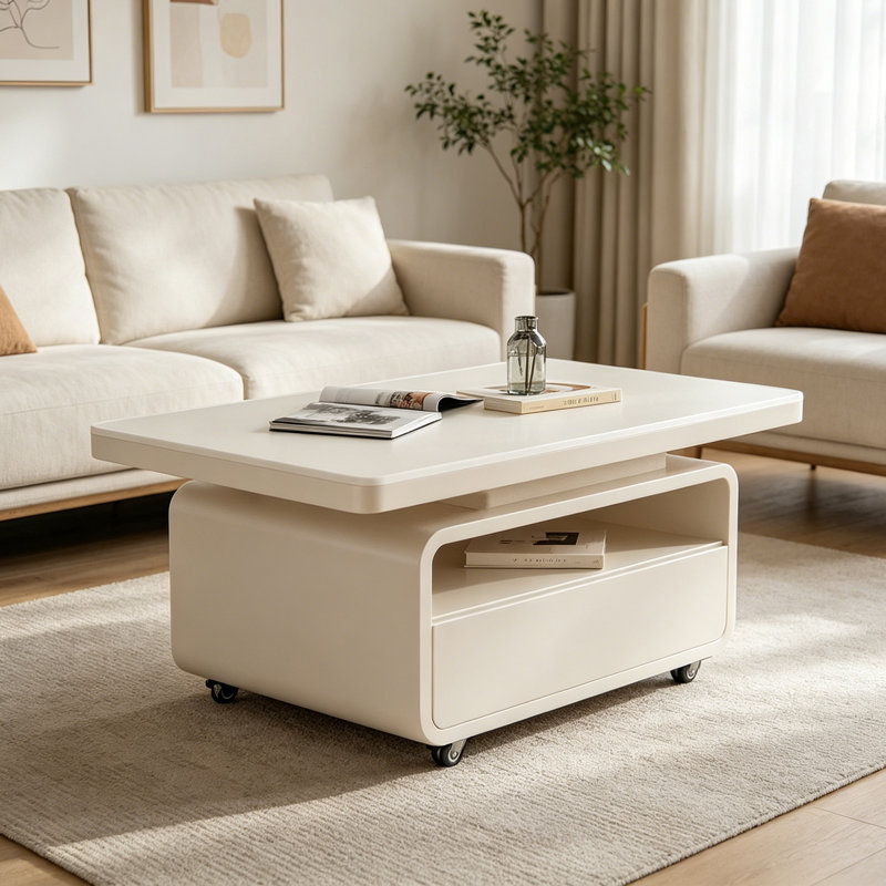 Stacey, Crème, H 18,5 po x L 31,49 po x l 19,68 po, Blanc