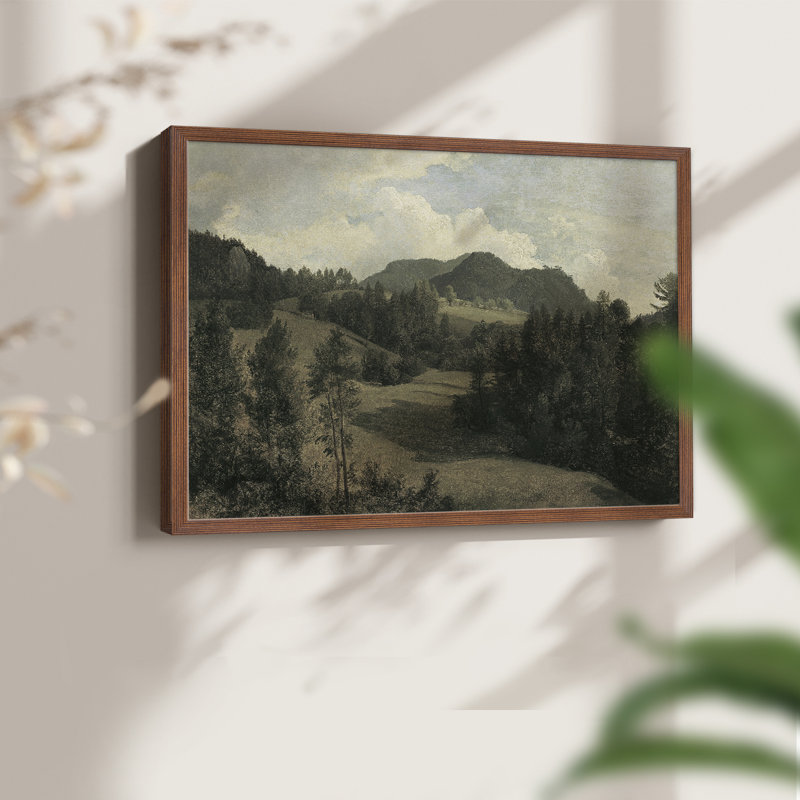 Paysages rétro-CDXV - reproduction encadrée, H 11 po x l 14 po, Noyer
