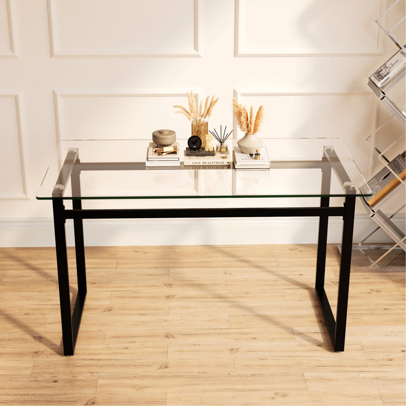 Rectangular Glass Table for Dining Room, Kitchen, Living Room