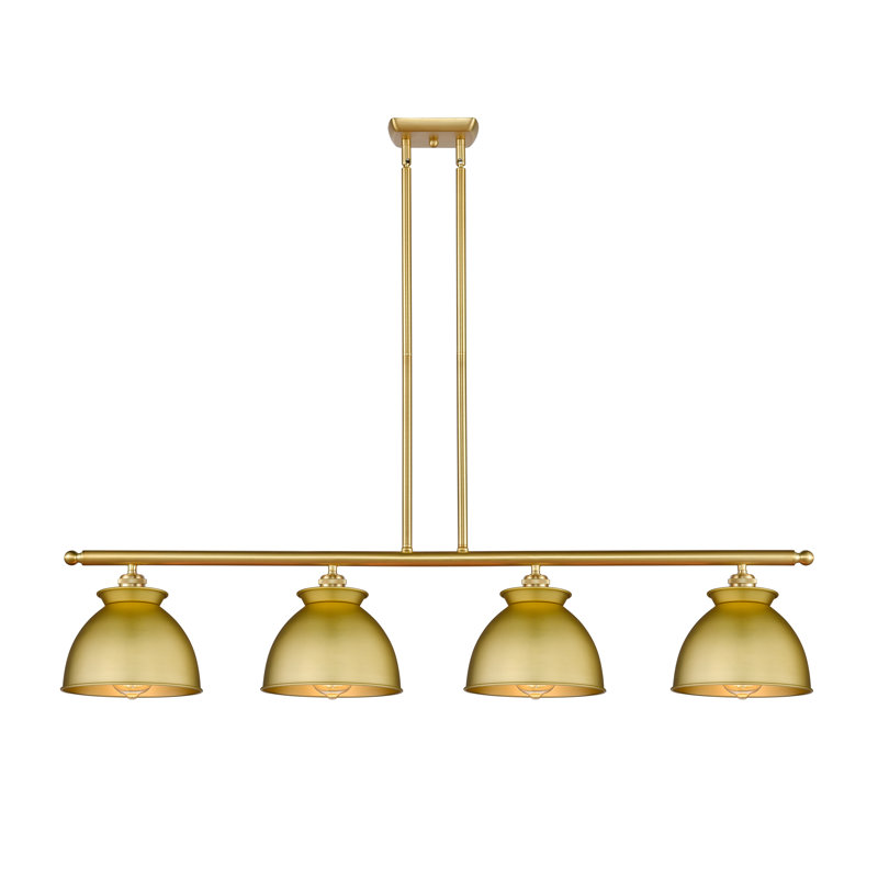 Luminaire suspendu en forme de dôme pour îlot de cuisine 4 lumières Arev, Non, Or satiné, Or satiné