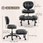 Chaise de bureau ergonomique à jambes croisées avec repose-pieds plus large, noire