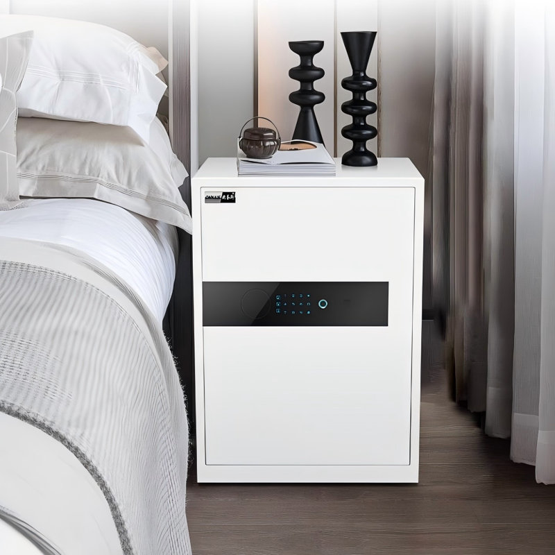 Minimalist White Fingerprint and Password Safe Cabinet