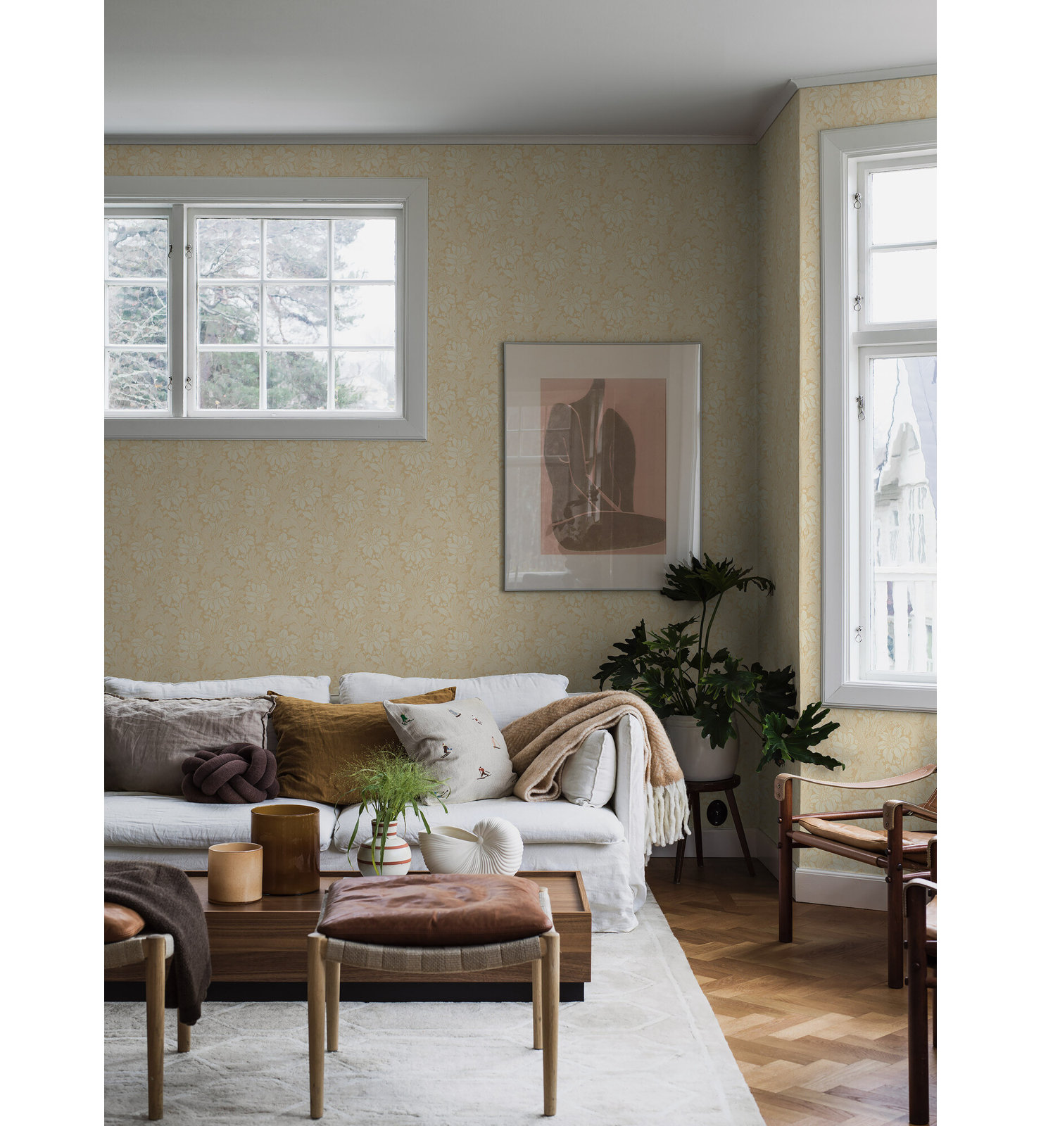 Boråstapeter Acanthus Garden Wallpaper Roll, Beige
