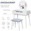 Ensemble de coiffeuse avec miroir et tabouret-1773712541