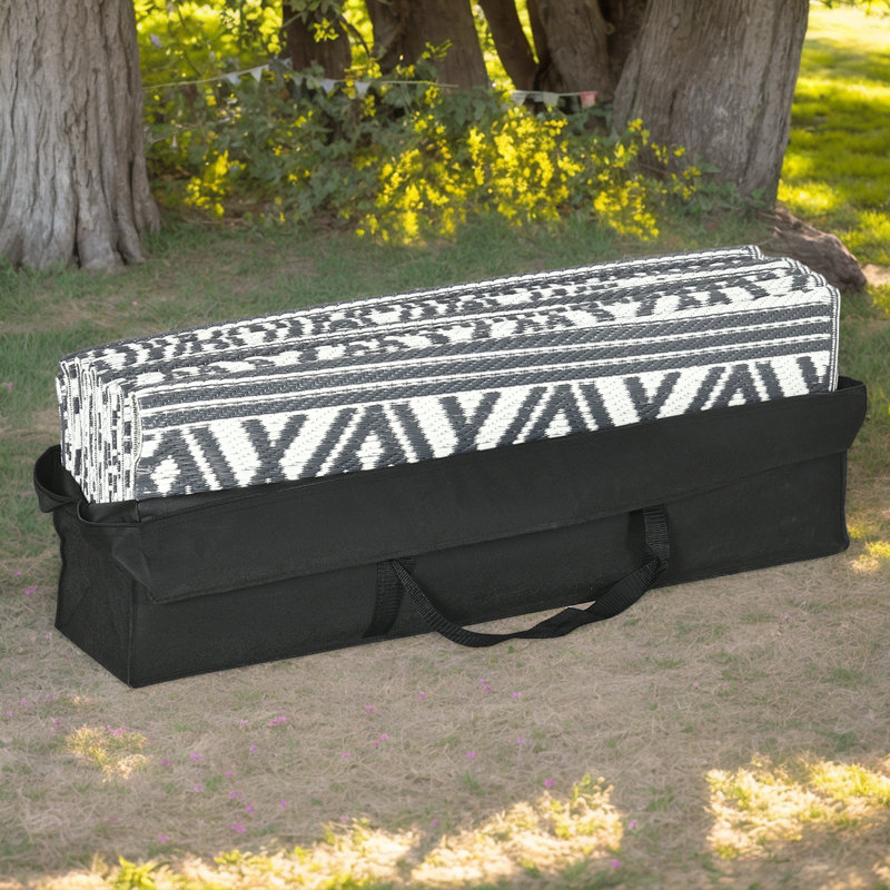 Reversible Waterproof Outdoor Rug - Portable RV Camping Mat With Carry Bag