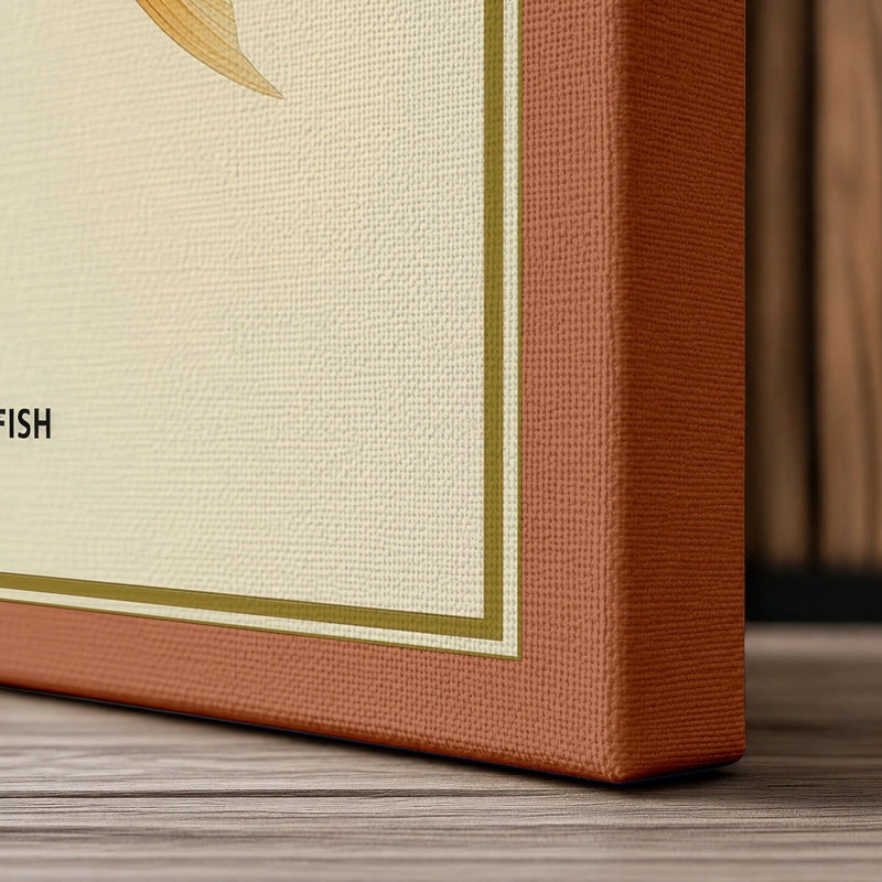 Goldfish Study Botanical - Wrapped Canvas, 36x24 - 91.4 x 61.0 cm, Terracotta Border
