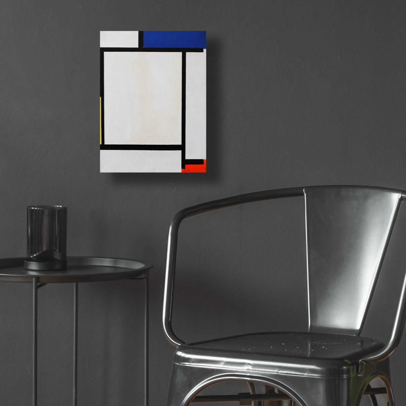 "Composition avec bleu, noir, jaune et rouge" par Piet Mondrian, H 16 po x l 12 po x P 0,13 po