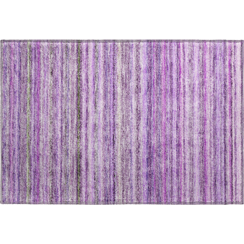 Premium Machine Washable Cerrito AMF598 Purple Runner Rug, Rectangle 1'8" x 2'6"