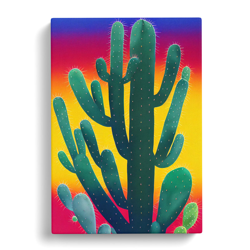 Colourful Cactus Cacti Vol.2 - Wrapped Canvas, 60cm H x 40cm W x 3cm D