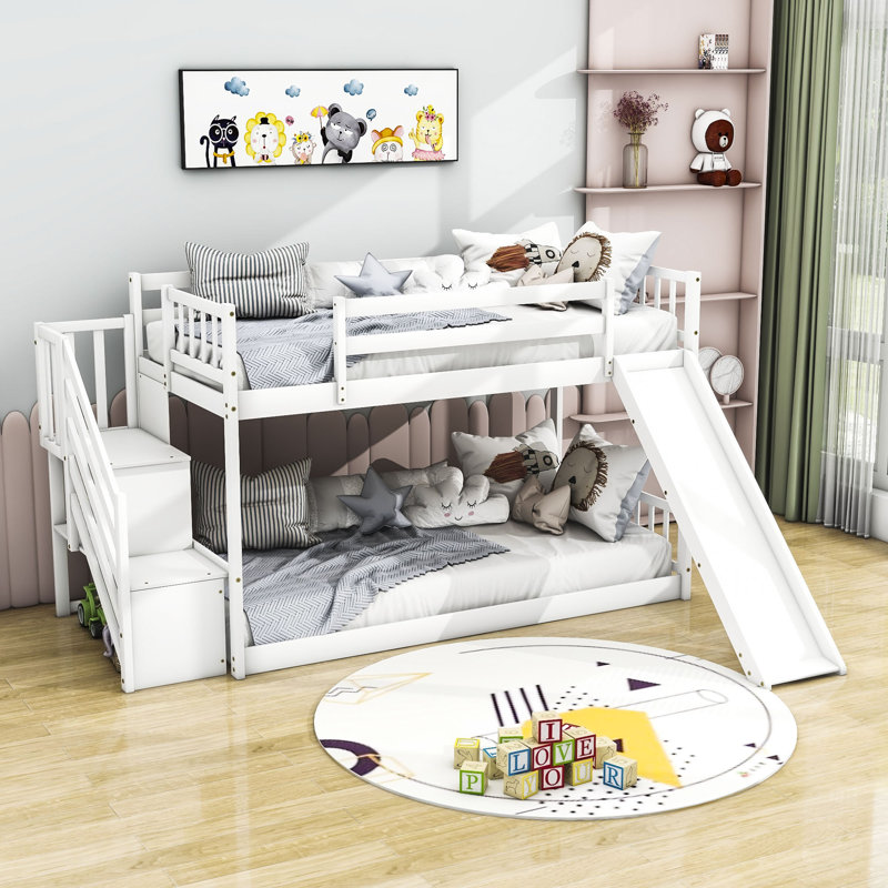 Heild Kids Twin Over Twin Bunk Bed, White