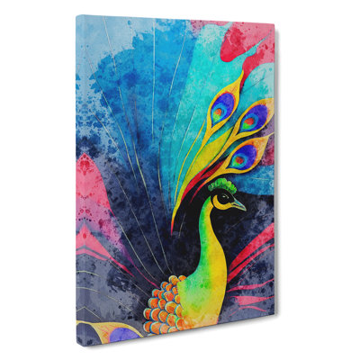 Peacock Colour No.1 - Wrapped Canvas Print