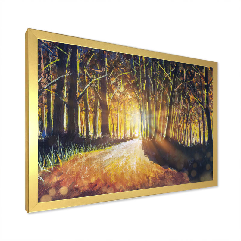 «Path To The Enchanted Forest», reproduction sur toile encadrée, Encadrement doré, H 12 po x l 20 po x P 1 po