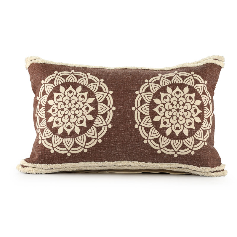 Housse et insert de coussin carré en coton, Rectangle H 16 po x l 24 po, Housse de coussin seulement - sans coussin