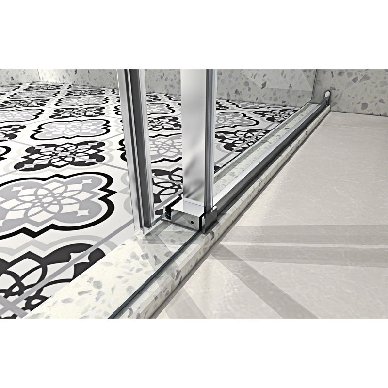 Porte de douche sans cadre brossée, Nickel brossé